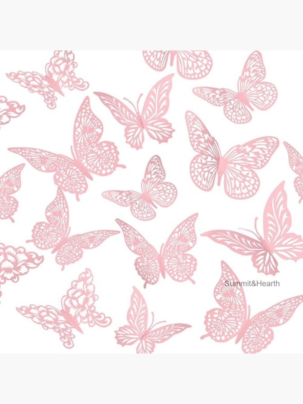 48pc 3D Metallic Butterfly Wall Stickers 4 Styles 3 Sizes Removable Decor